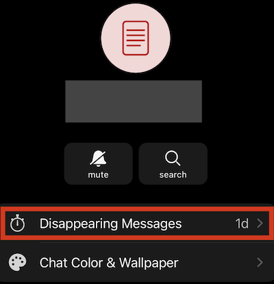 Disappearing Messages - Each Conversation